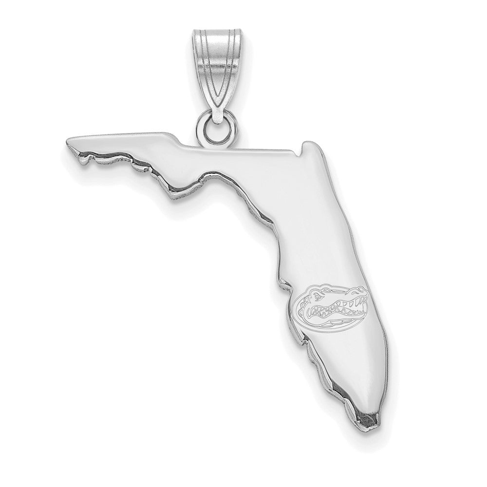 Sterling Silver Rhod-pl University of Florida State Pendant