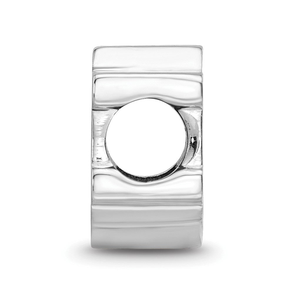Sterling Silver Rhodium-plated Auburn University A-U Enamel Bead