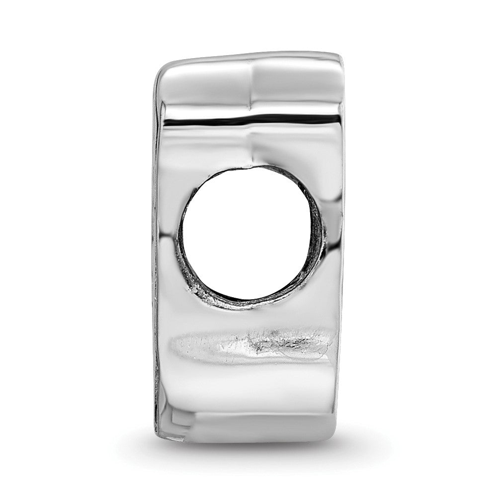 Sterling Silver Rhodium-plated Butler Univ. Bulldog Enamel Bead