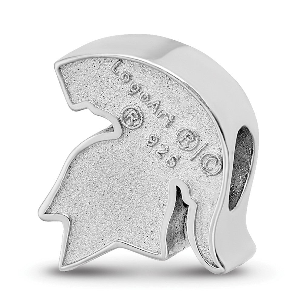 Sterling Silver Rhodium-plated Michigan State U. Spartan Enamel Bead