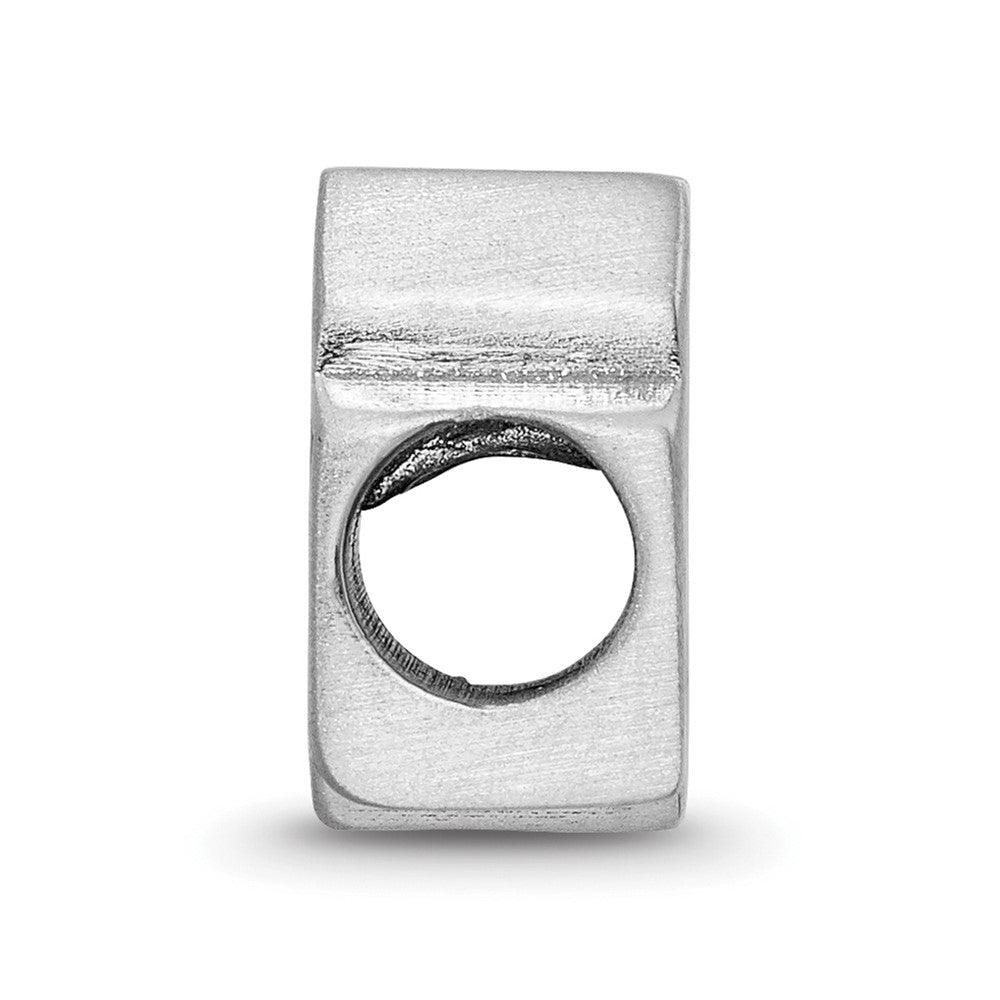 Sterling Silver Rhodium-plated Ohio State U. Enamel Logo Bead