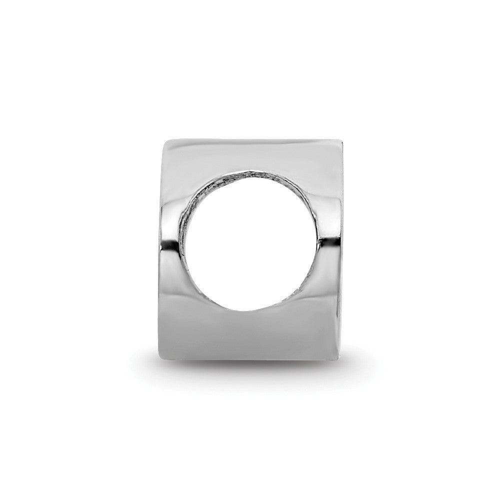 Sterling Silver Rhodium-plated University of Georgia Enamel Bead