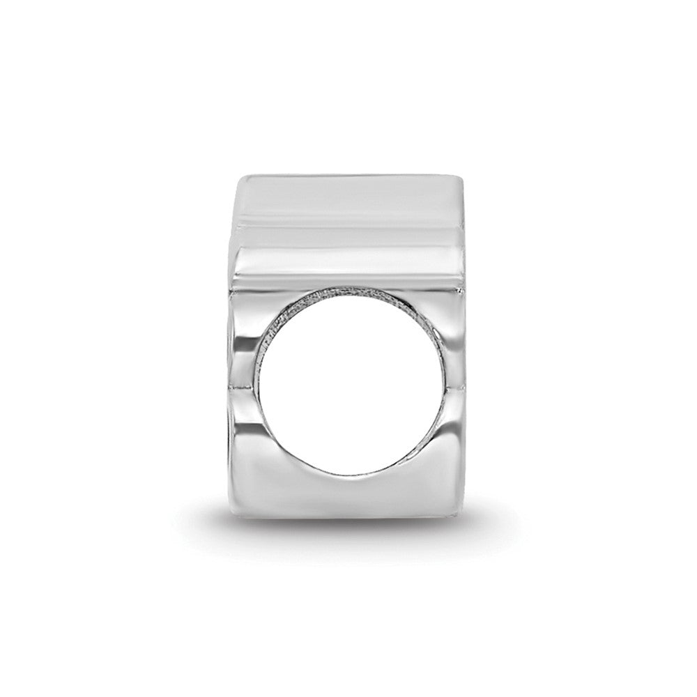 Sterling Silver Rhodium-plated U. of Pittsburgh Enameled Logo Bead