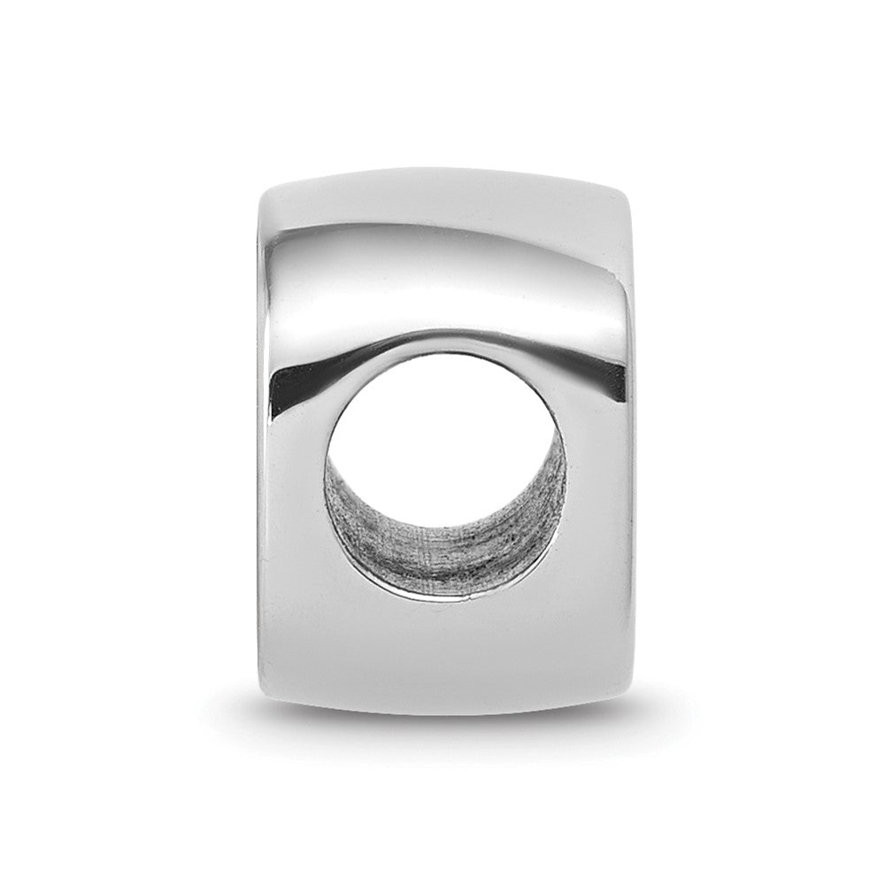 Sterling Silver Rhodium-plated Wake Forest U. Enamel Bead