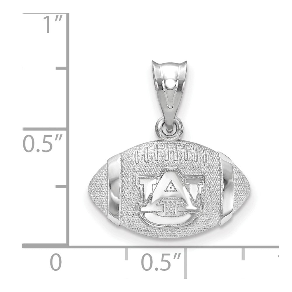 Sterling Silver Rhodium-plated Auburn University Football Pendant
