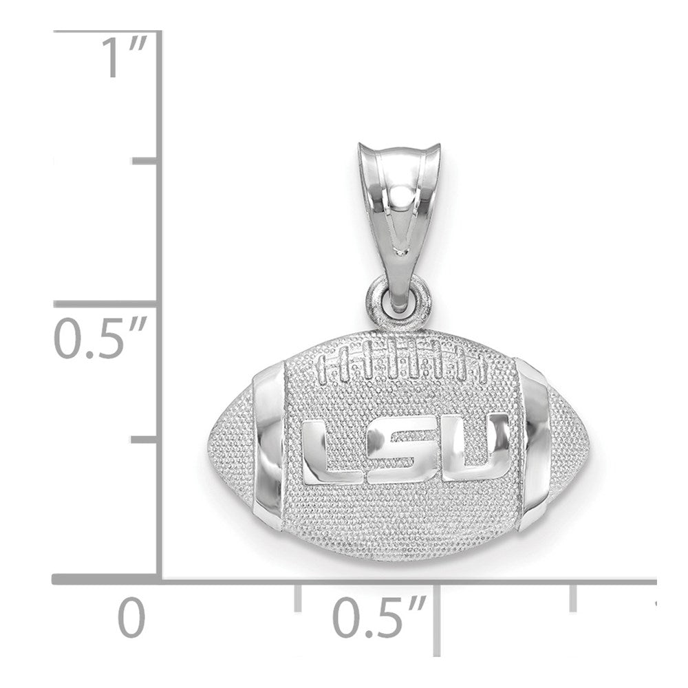 Sterling Silver Rhodium-plated Louisiana State U. Football Pendant