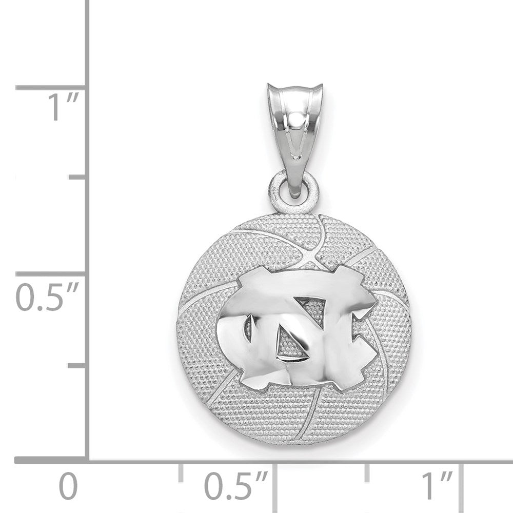 Sterling Silver Rhodium-plated U. of North Carolina Basketball Pendant