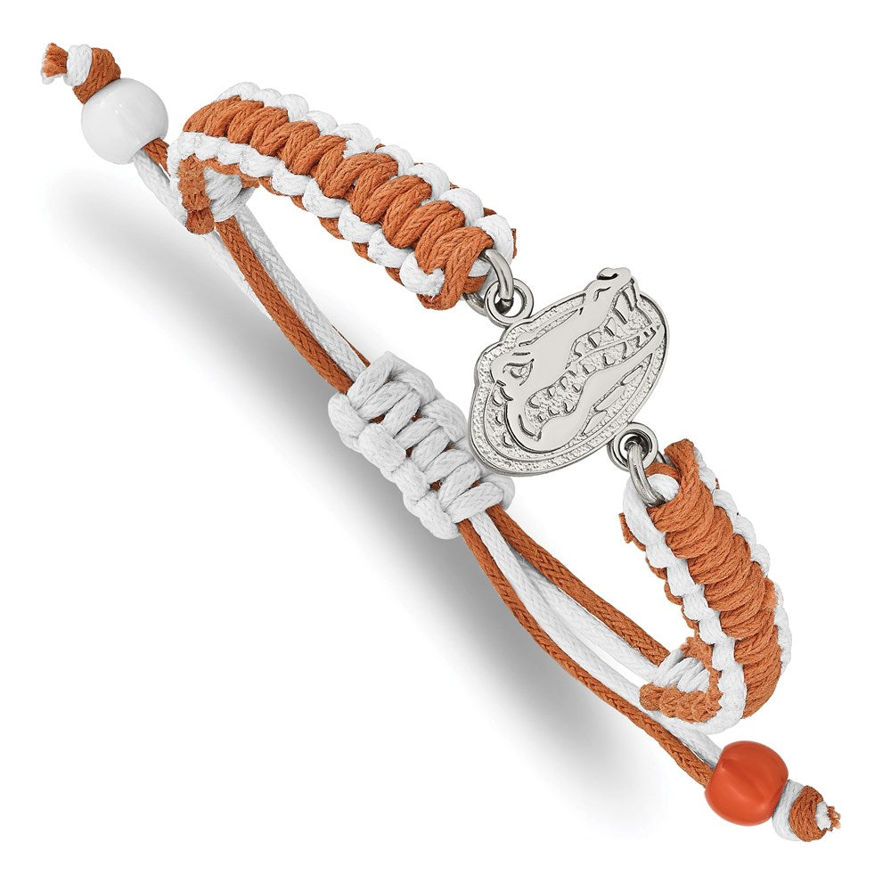 Stainless Steel U. of Florida Gator Adjustable Cord Bracelet