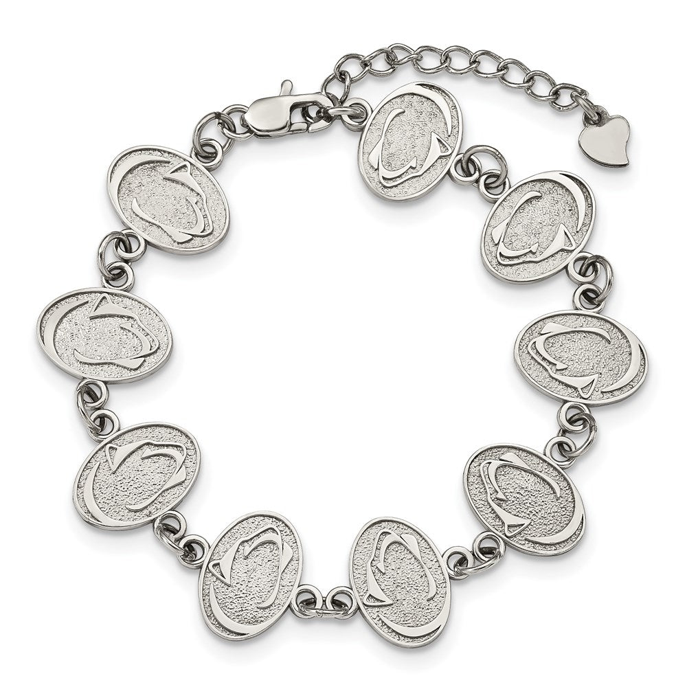 Stainless Steel Penn State U. Logo Bracelet with 1.5 in Ext
