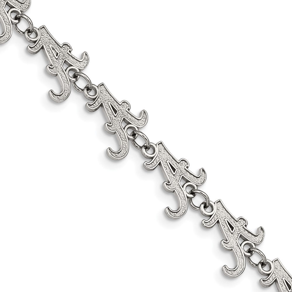 Stainless Steel University of Alabama Link Bracelet with 1.5 in Ext