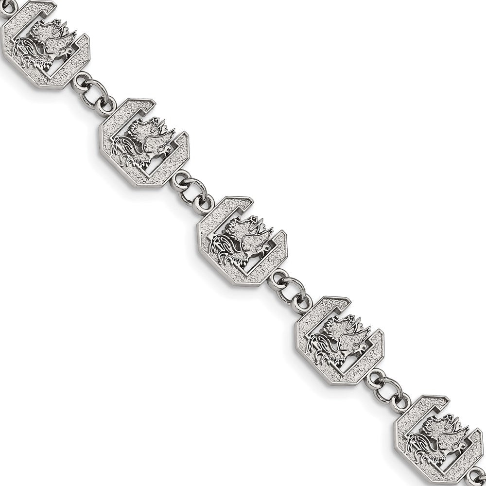 Stainless Steel U. of South Carolina Link Bracelet with 1.5 in Ext