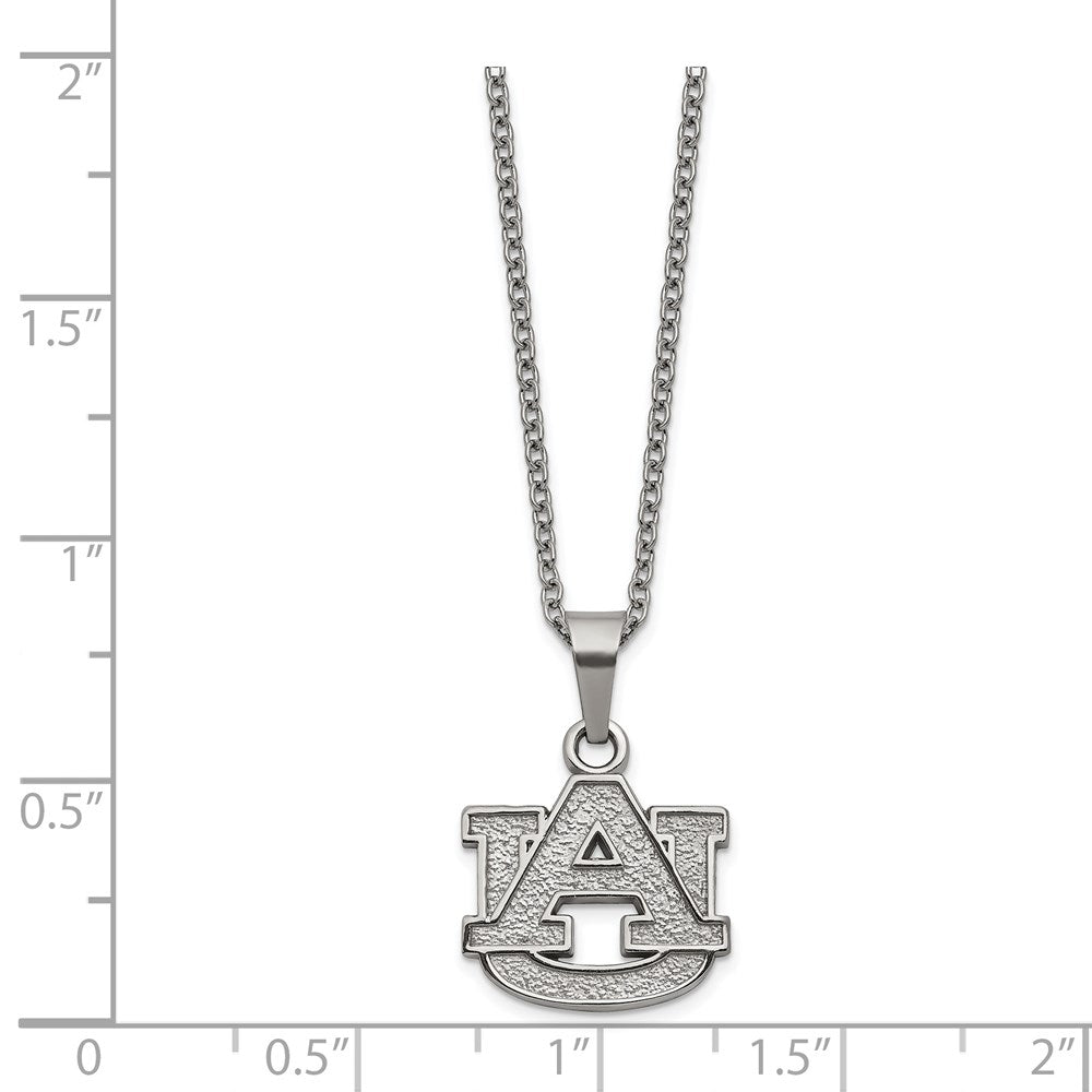 Stainless Steel Auburn University Pendant Necklace with 2 in Ext