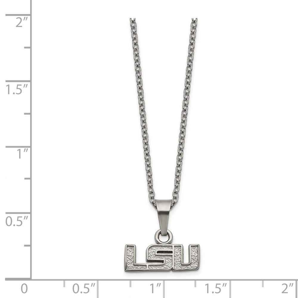 Stainless Steel Louisiana State U. Necklace with 2 in Ext