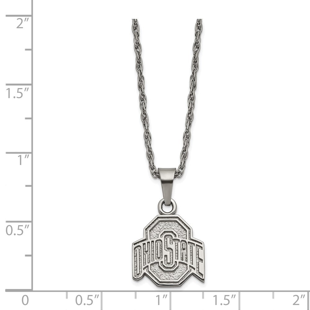 Stainless Steel Ohio State University Pendant Necklace with 2 in Ext