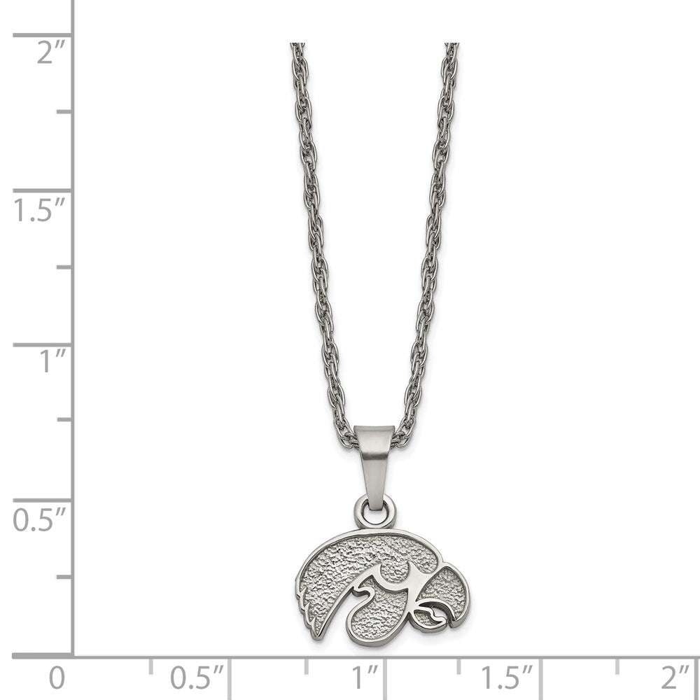 Stainless Steel University of Iowa Pendant Necklace with 2 in Ext