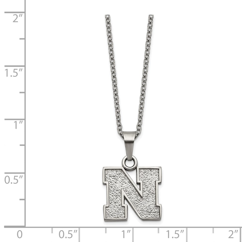 Stainless Steel University of Nebraska Pendant Necklace with 2 in Ext