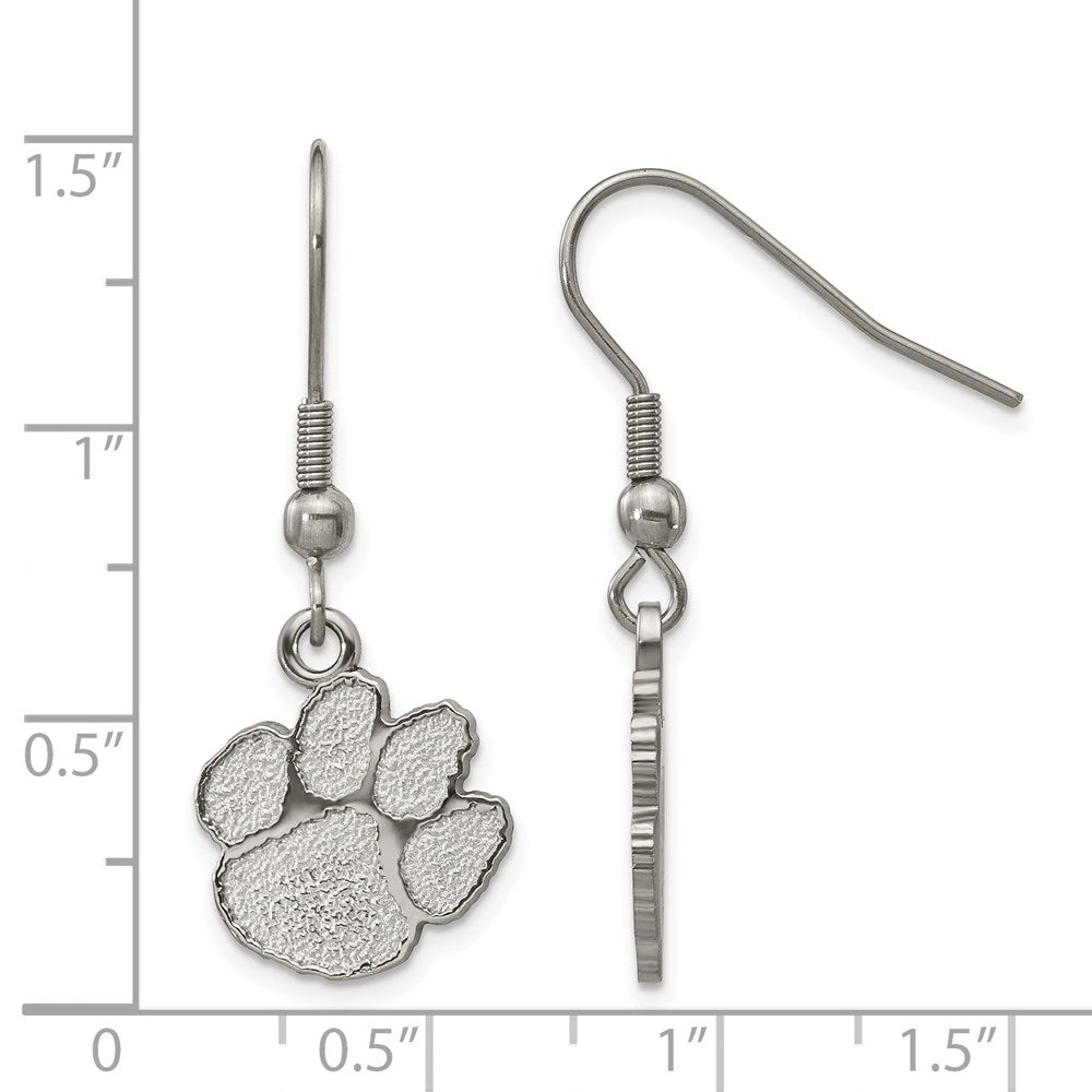 Stainless Steel Clemson University Dangle Earrings