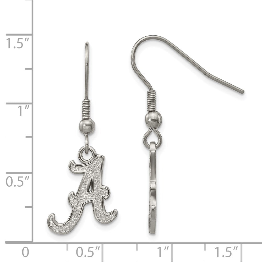 Stainless Steel University of Alabama Letter A Dangle Earrings