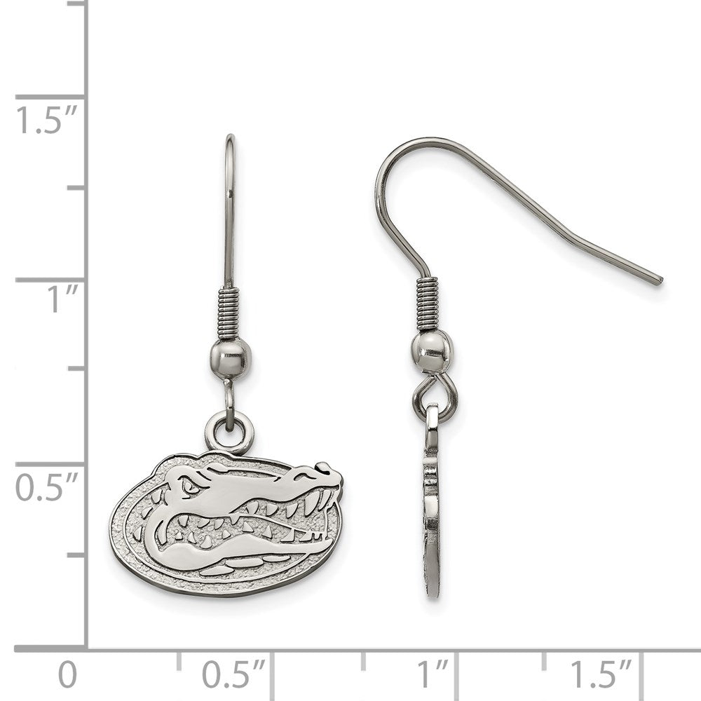 Stainless Steel University of Florida Gator Dangle Wire Earrings