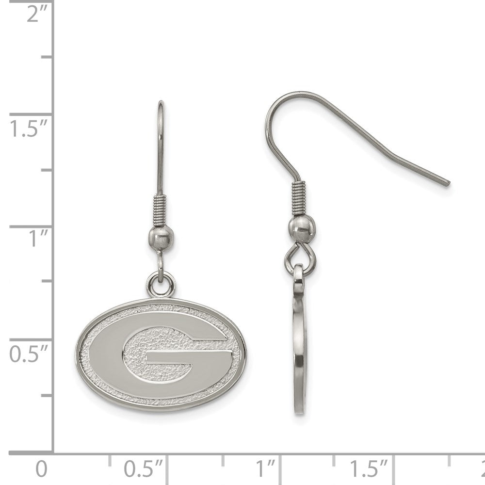 Stainless Steel University of Georgia Dangle Earrings