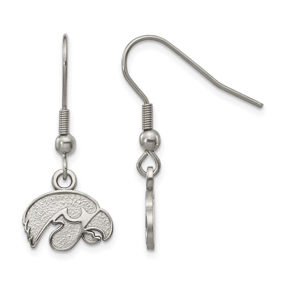 Stainless Steel University of Iowa Dangle Earrings