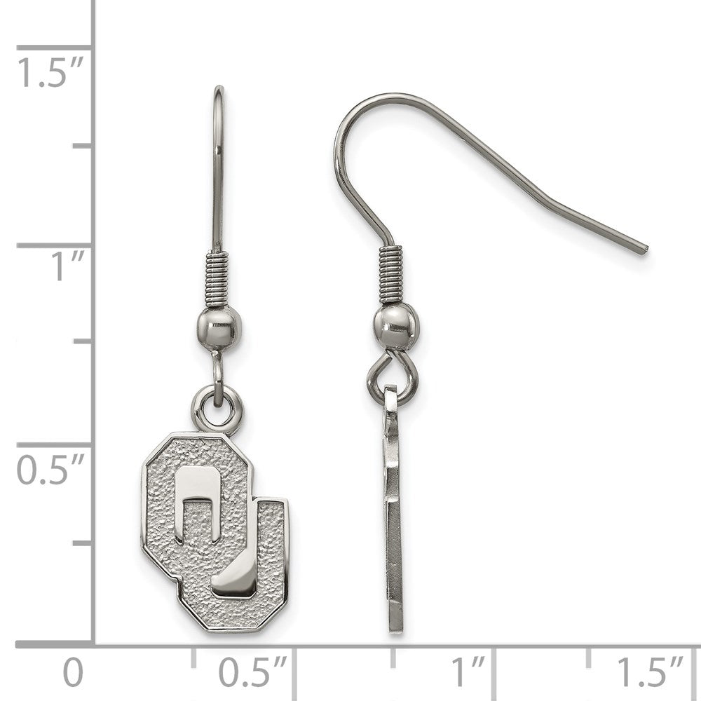 Stainless Steel University of Oklahoma Dangle Earrings