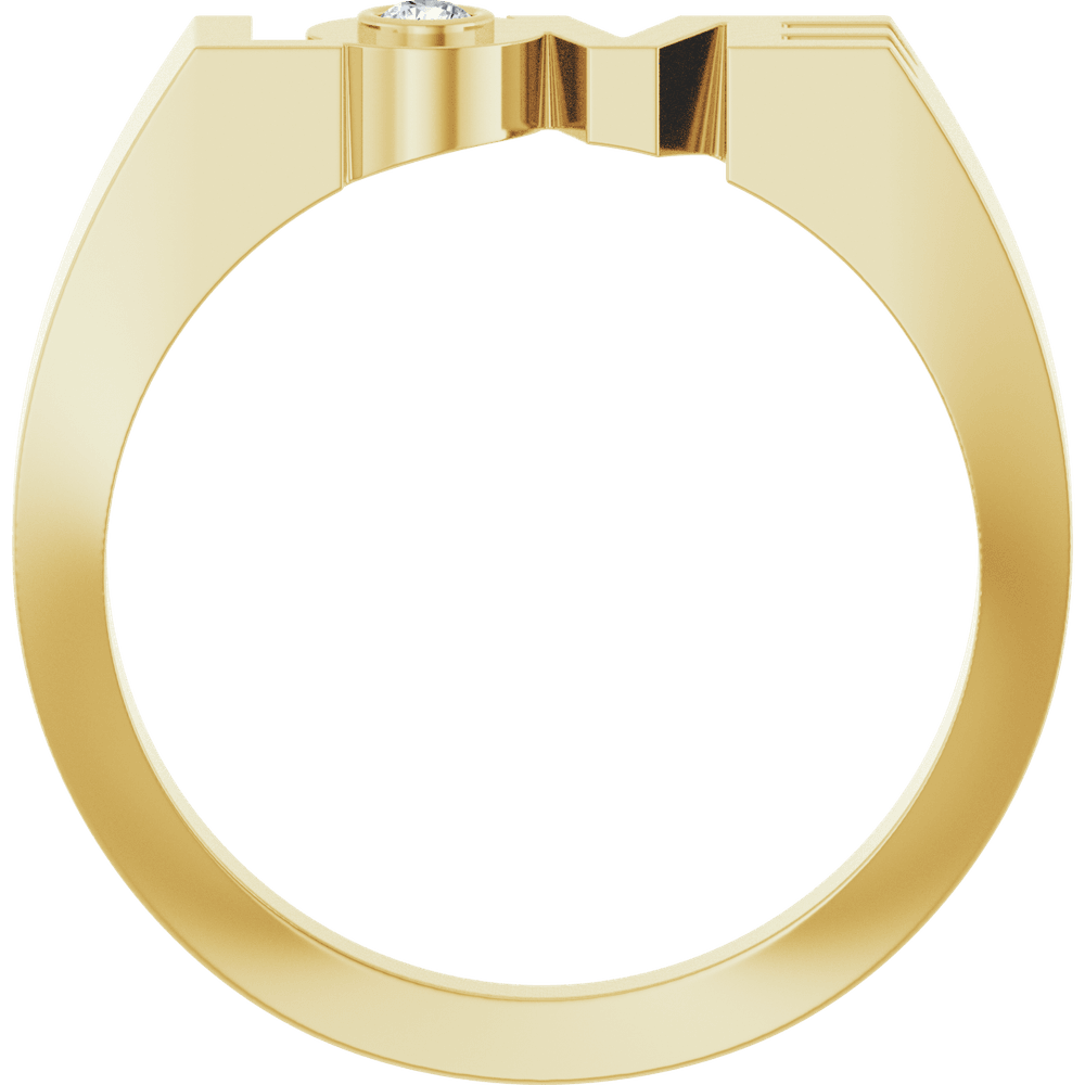 14K Gold LOVE Ring with Natural Diamond 0.03 CT