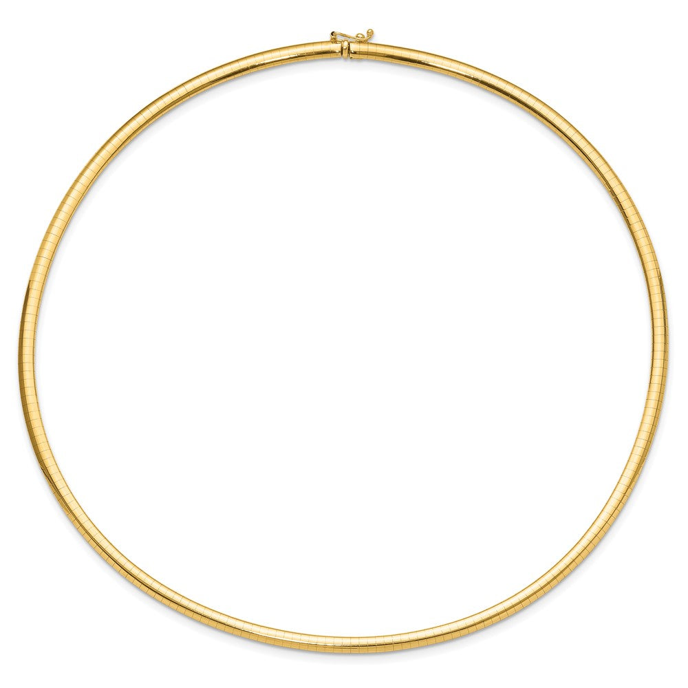 14K 4mm Domed Omega Necklace
