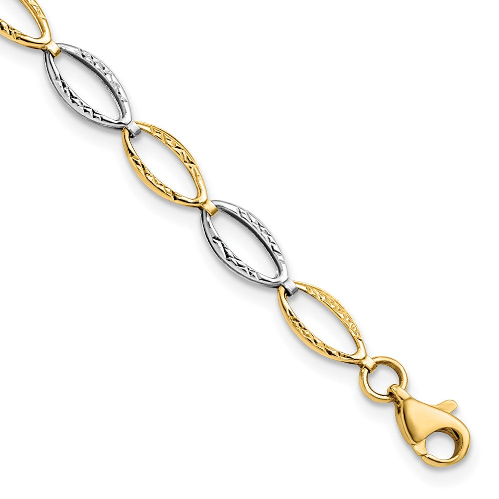 10K Two-tone Diamond-cut Bracelet
