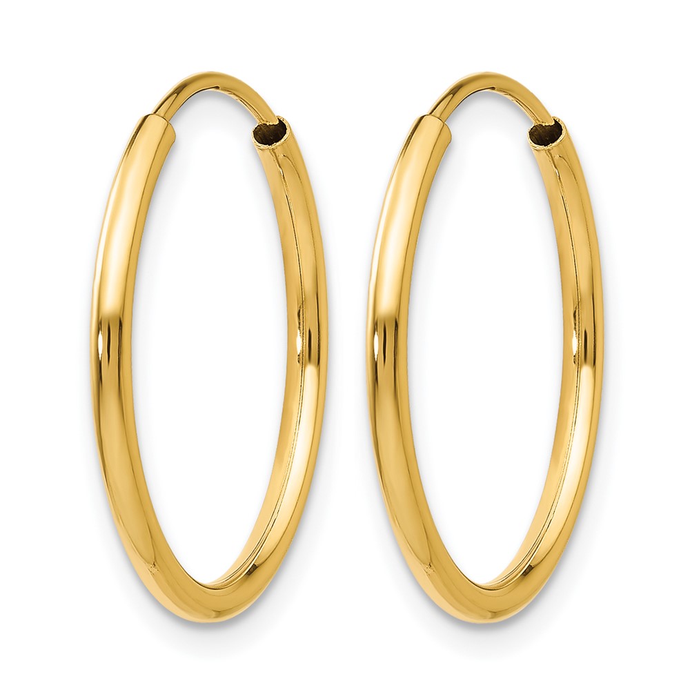 10K 1.5mm Polished Round Endless Hoop Earrings