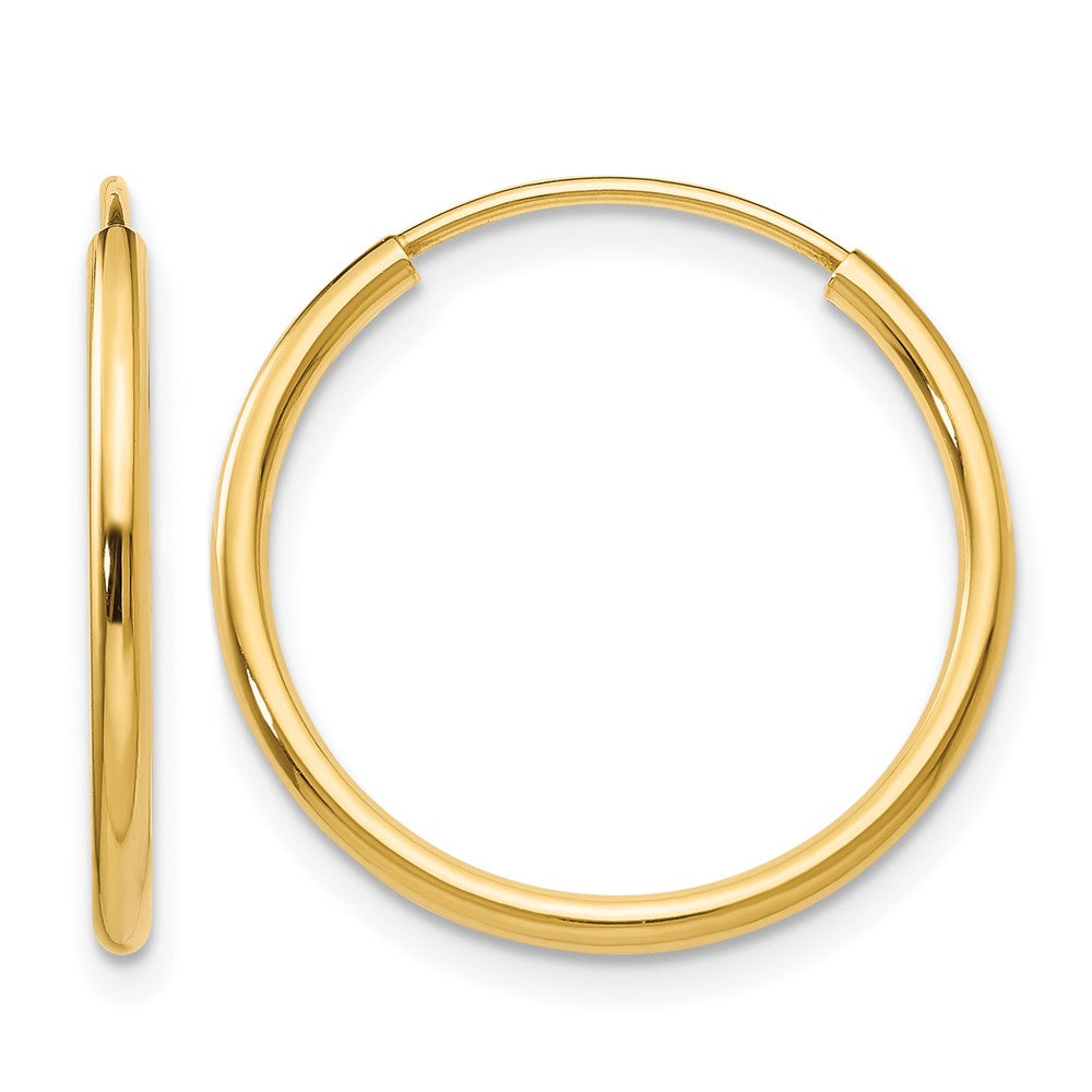 10K 1.5mm Polished Round Endless Hoop Earrings
