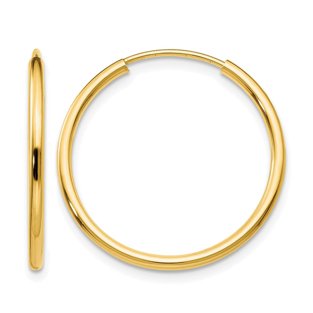 10K 1.5mm Polished Round Endless Hoop Earrings