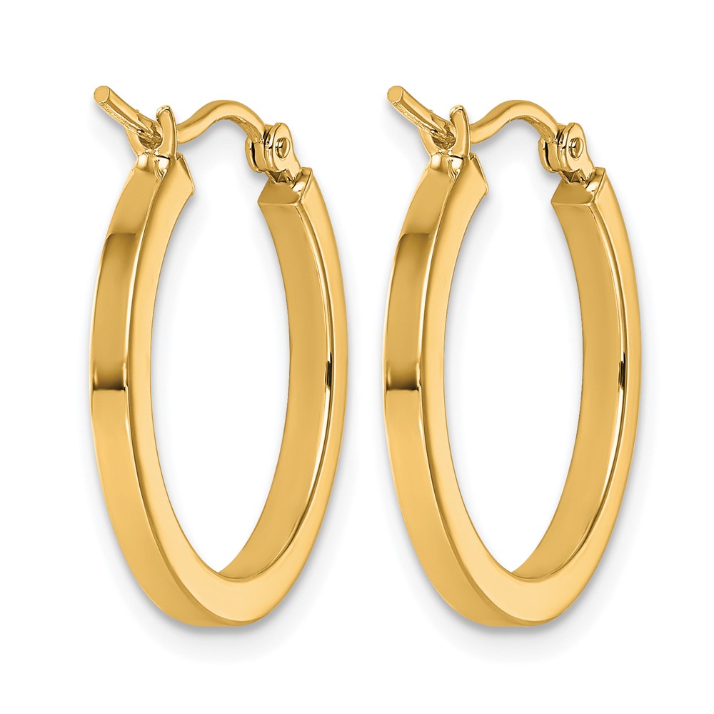 10K 2mm Square Tube Hoop Earrings