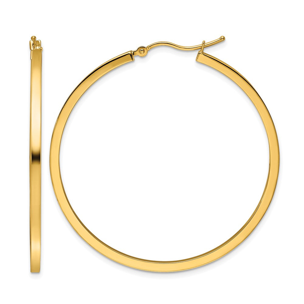10K 2mm Square Tube Hoop Earrings