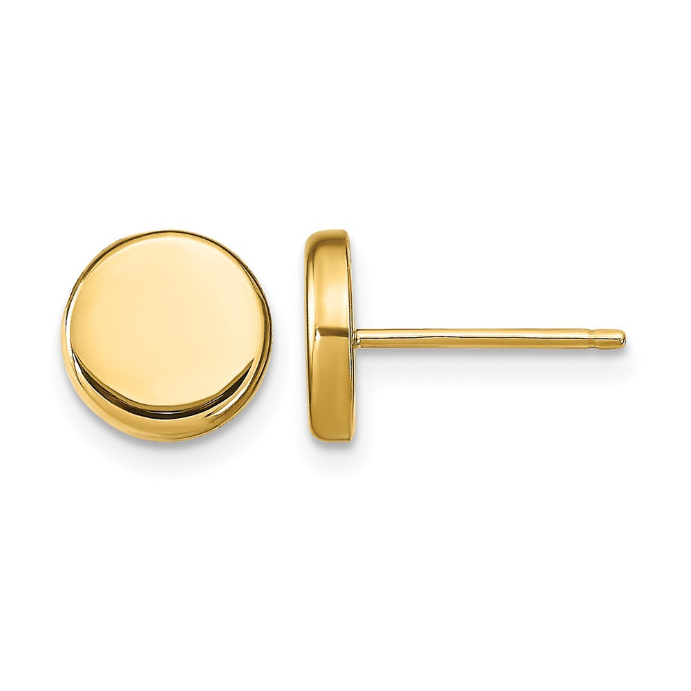 10K Polished Button Post Earrings