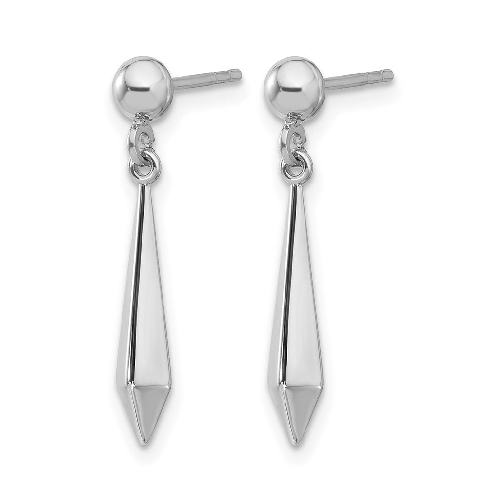10K White Gold Polished Post Dangle Earrings