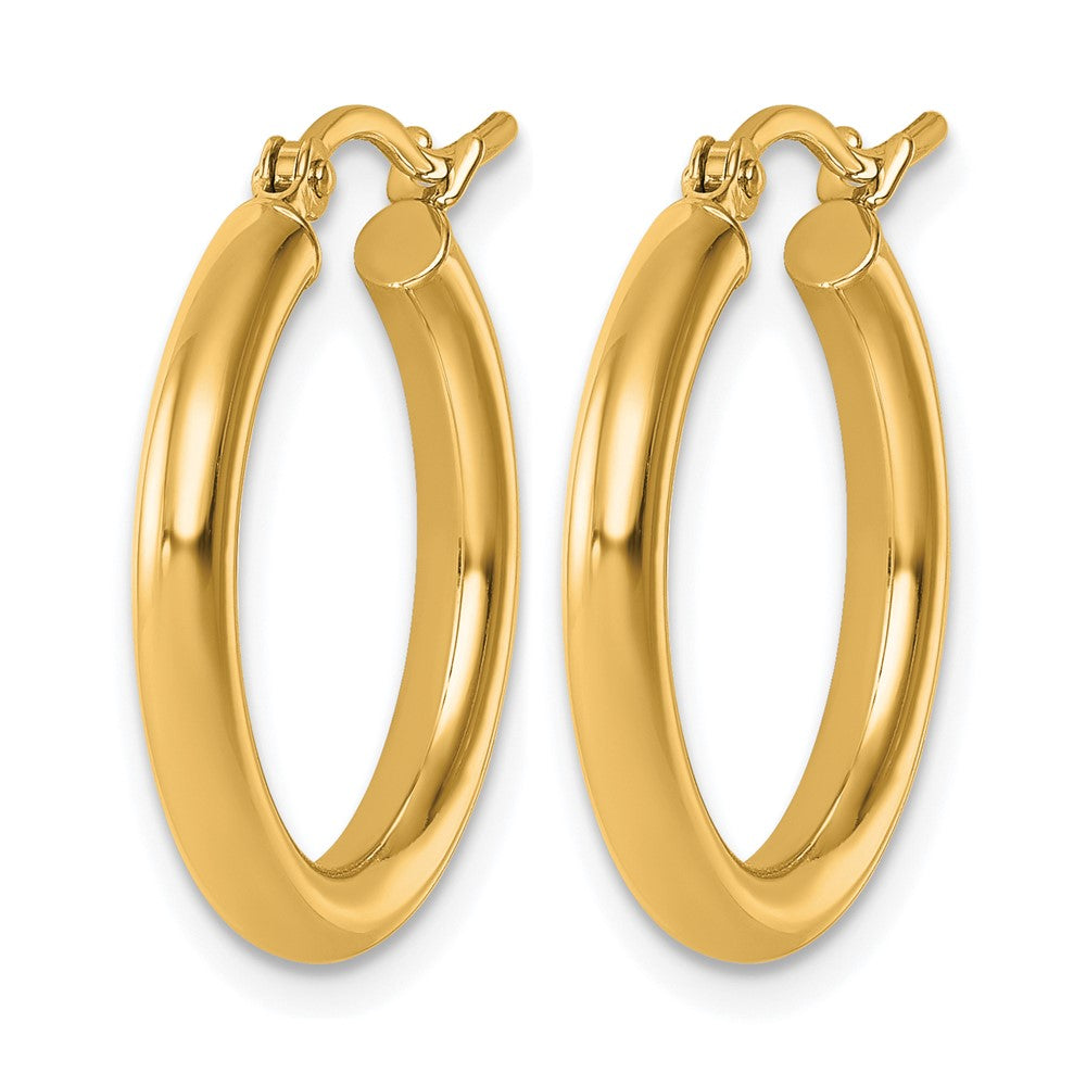 10K Polished 2.5mm Lightweight Tube Hoop Earrings