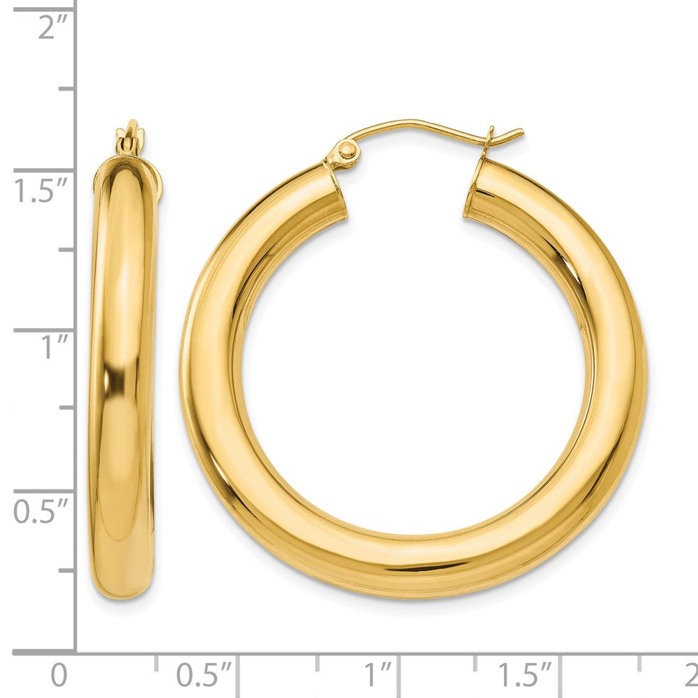 10K Polished 5mm Polished Hoop Earrings