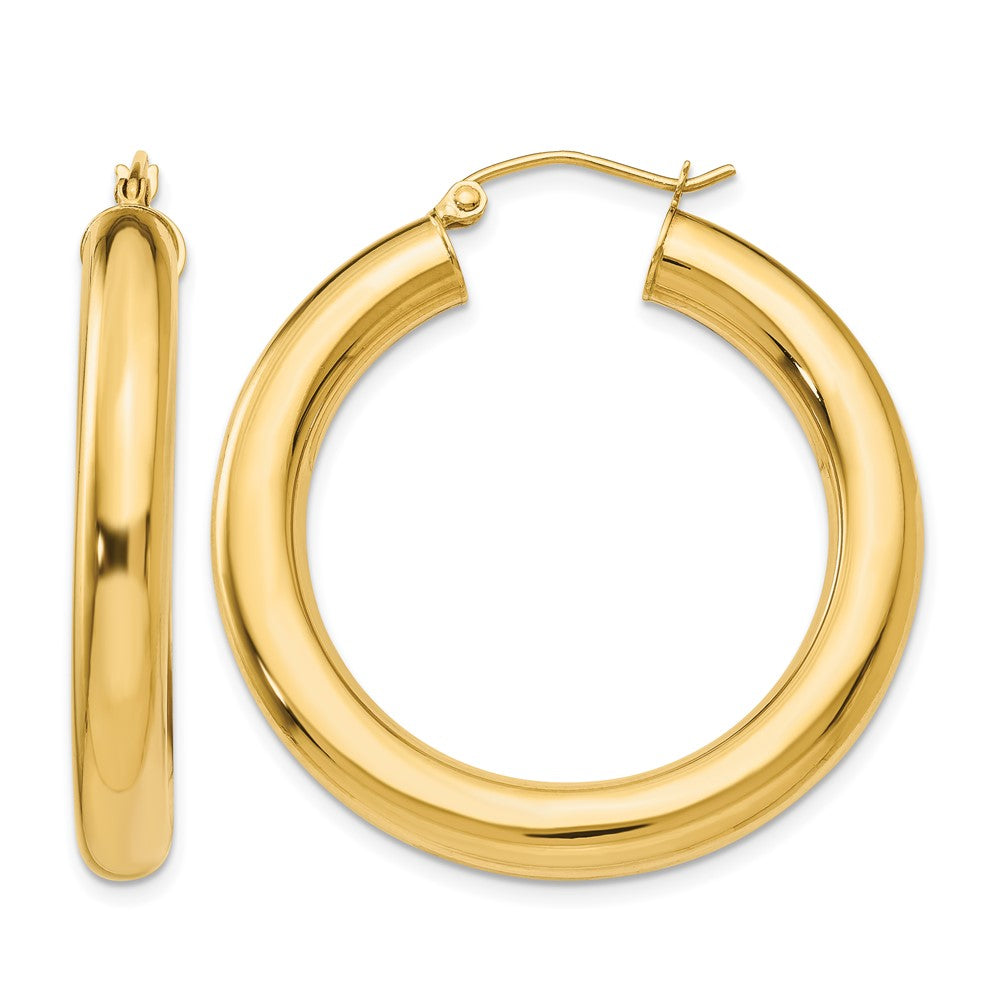 10K Polished 5mm Polished Hoop Earrings