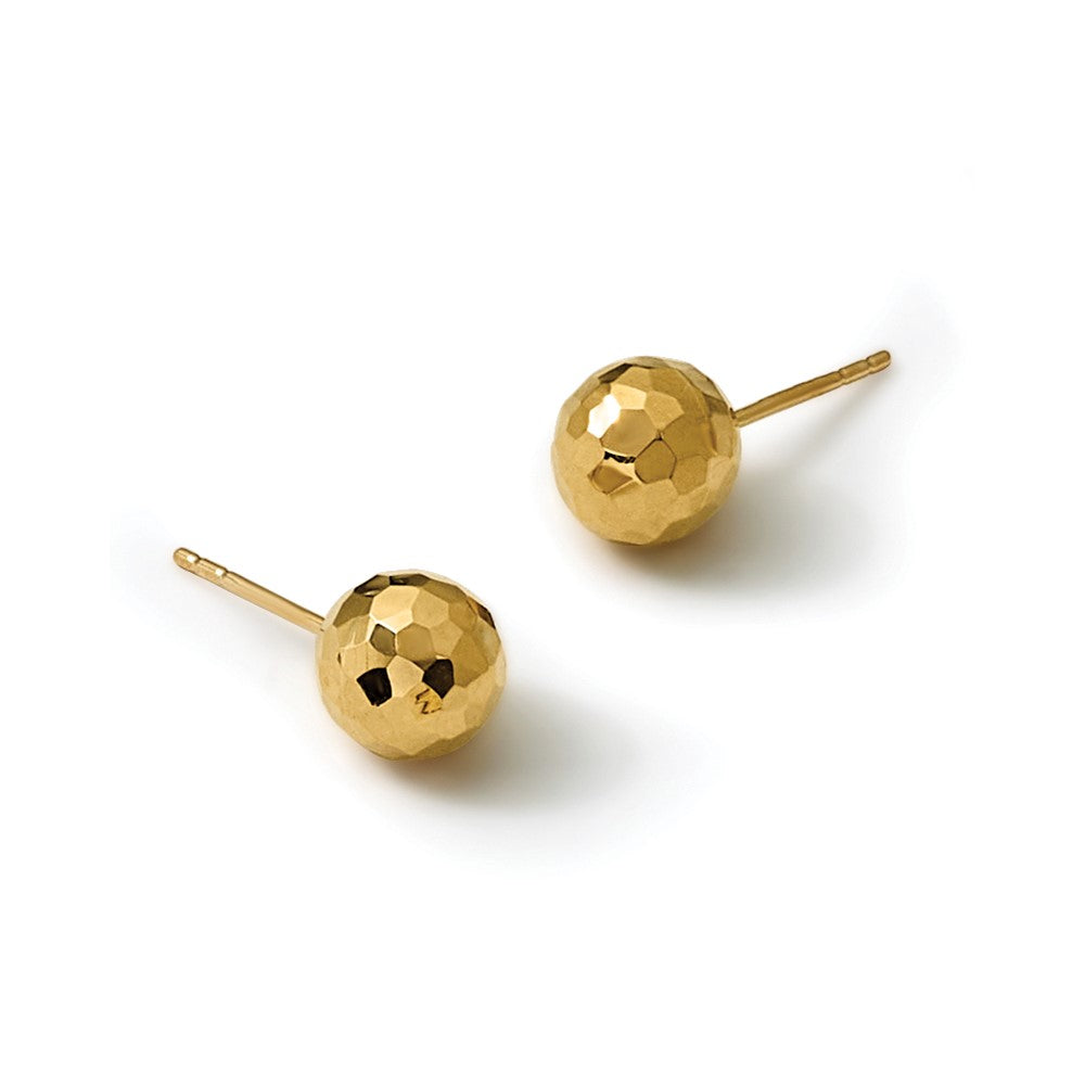 10K Polished Faceted Post Earrings