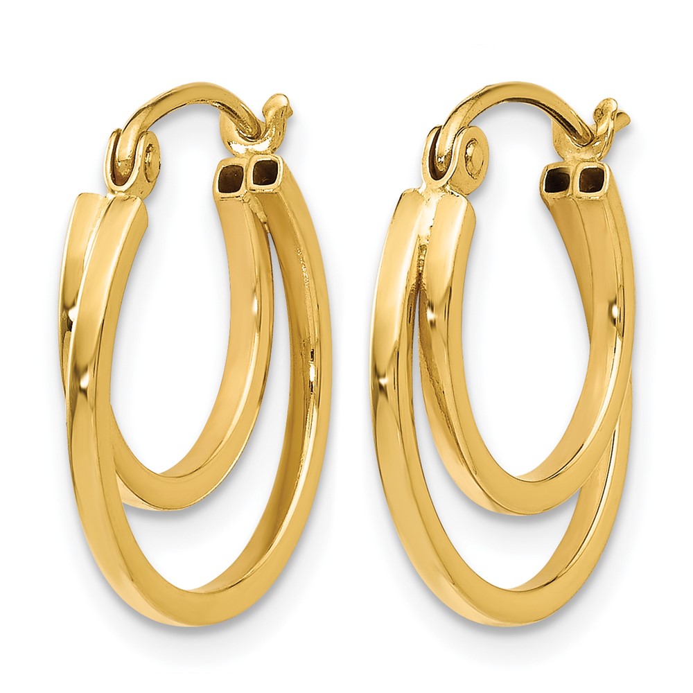 10K Polished Hinged Hoop Earrings