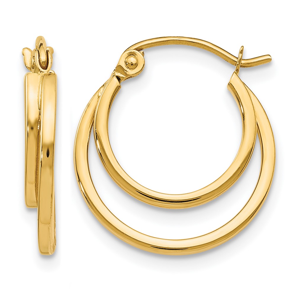 10K Polished Hinged Hoop Earrings