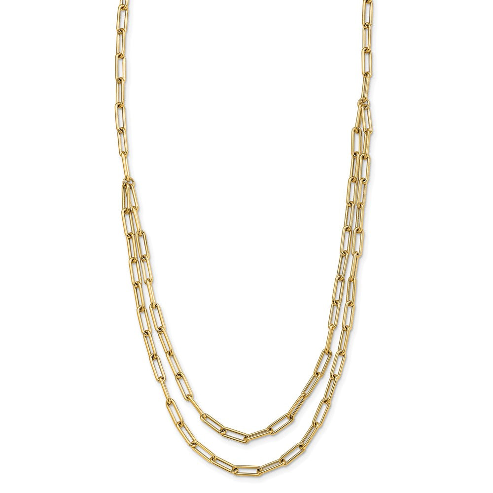 10K Polished Double-layer Link Necklace