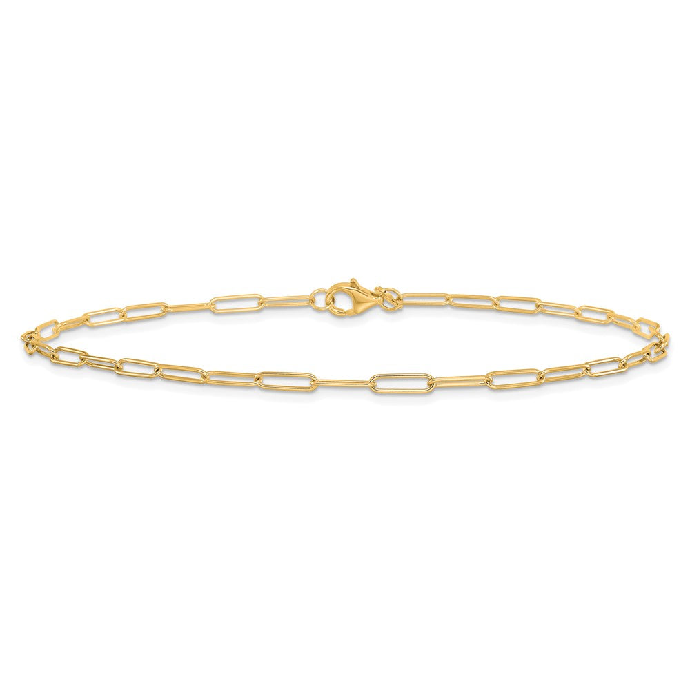 10K Polished Fancy Link Anklet