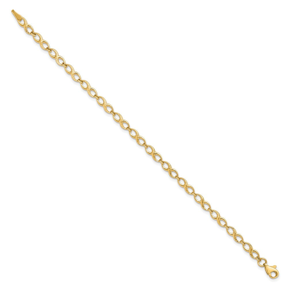 10K Polished and Diamond-cut Bracelet