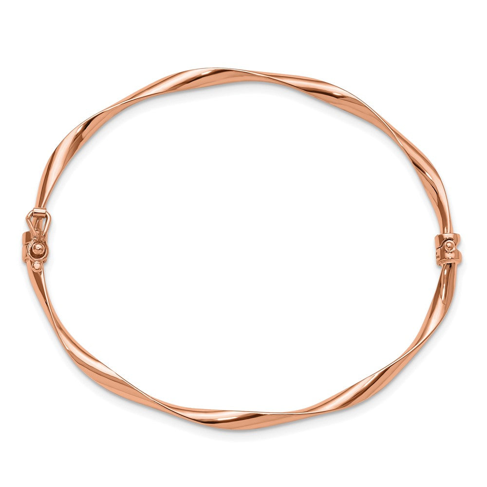 10K Rose Gold Polished Hinged Bangle