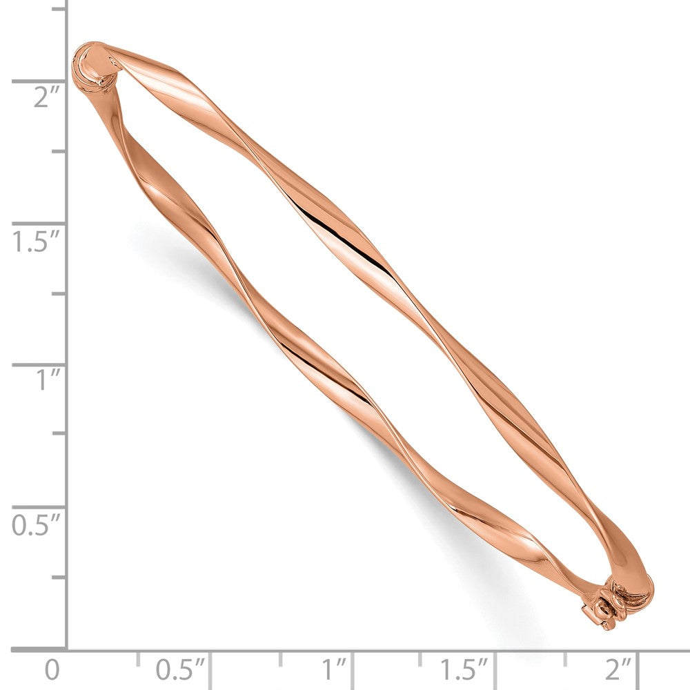 10K Rose Gold Polished Hinged Bangle