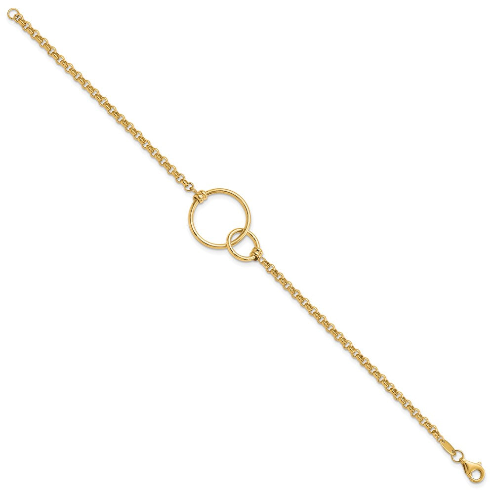 10K Polished interlocking Circles Link Bracelet
