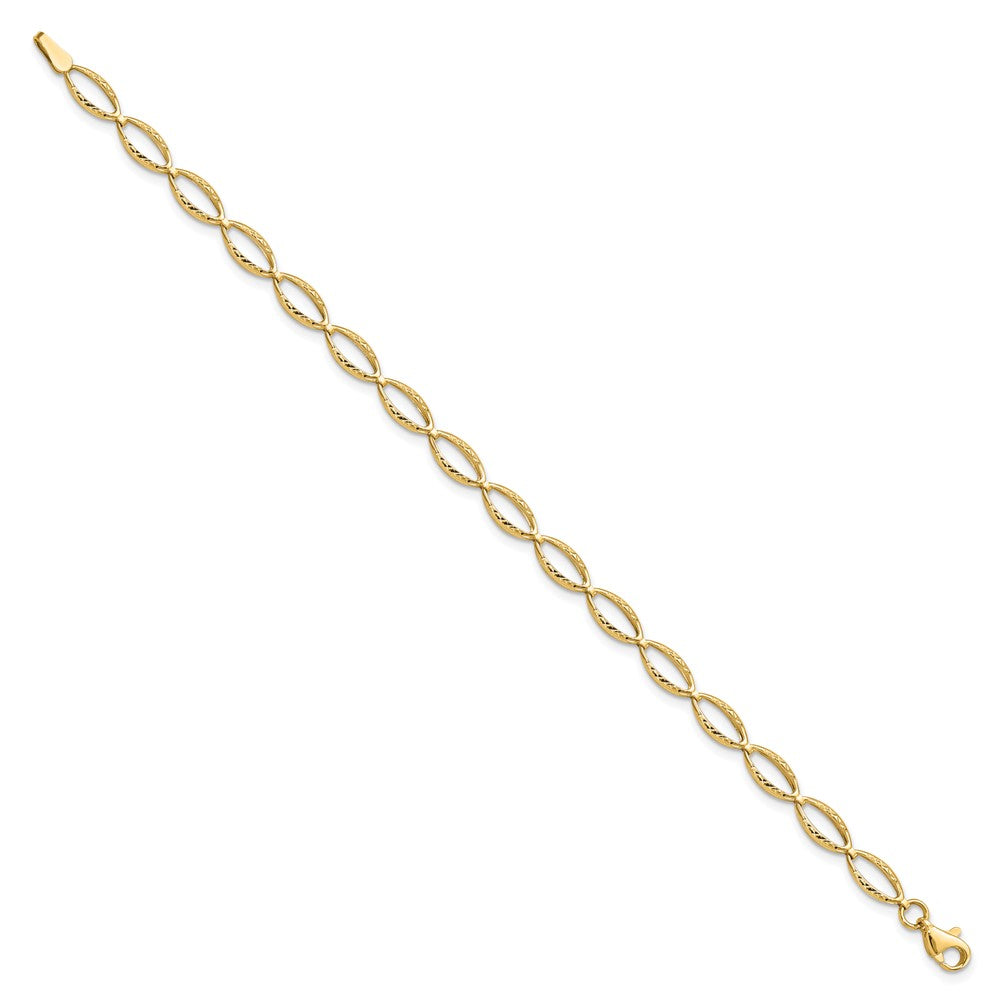 10K Polished and Diamond-cut Bracelet