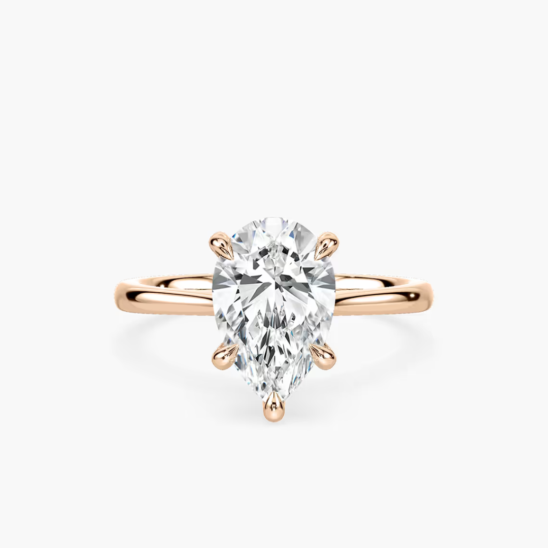 *Pear Dior Claw Prong Solitaire Stackable